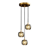 Modern Geometric K9 Crystal Cube Spiral Chandelier with Adjustable Copper Suspension