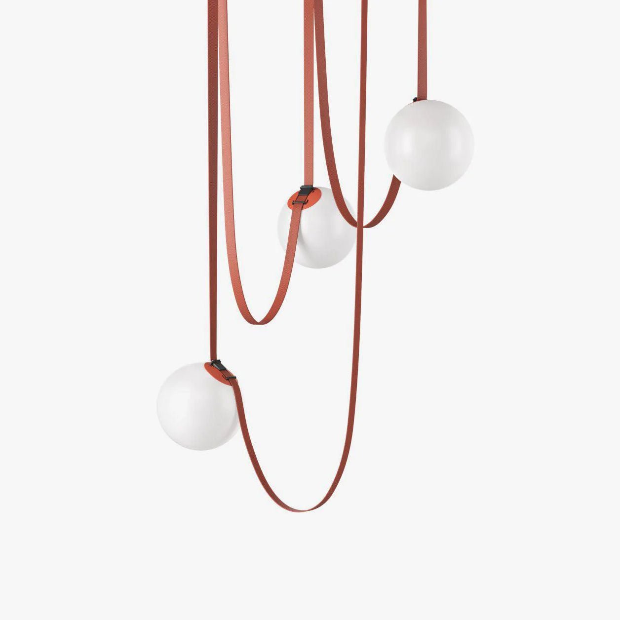 Modern Geometric Leather Belt Multi Head Glass Globe Pendant Light for Living Room