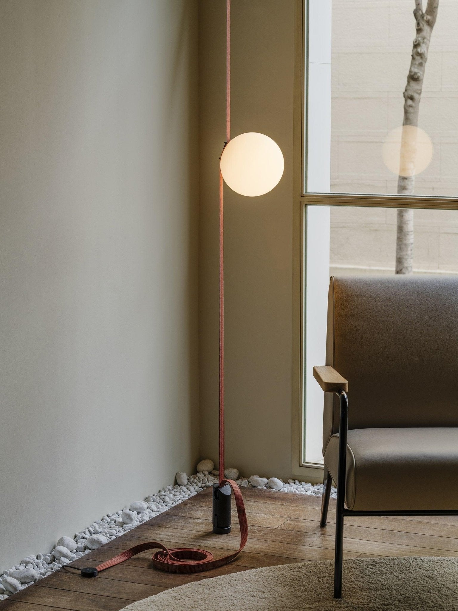 Modern Geometric Leather Belt Multi Head Glass Globe Pendant Light for Living Room