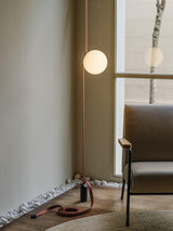 Modern Geometric Leather Belt Multi Head Glass Globe Pendant Light for Living Room