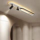 Modern Geometric LED Ceiling Light with Adjustable Spotlight for Living Room and Bedroom