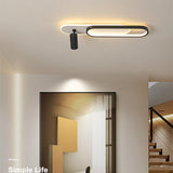 Modern Geometric LED Ceiling Light with Adjustable Spotlight for Living Room and Bedroom