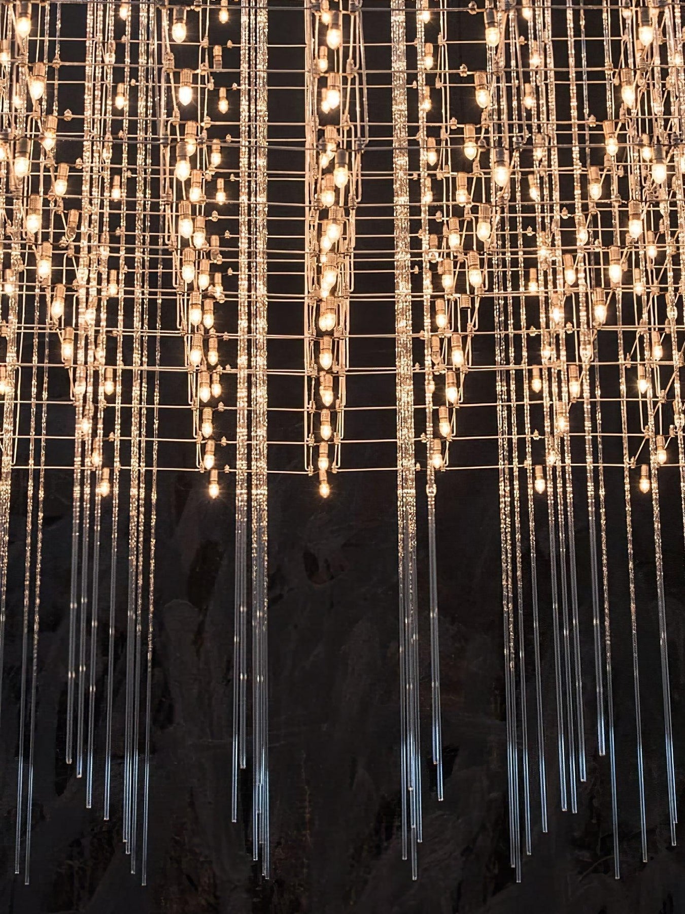Modern Geometric LED Chandelier Cosmic Cube Chrome Pendant Ceiling Light