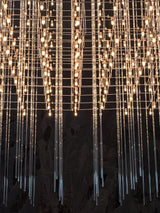 Modern Geometric LED Chandelier Cosmic Cube Chrome Pendant Ceiling Light