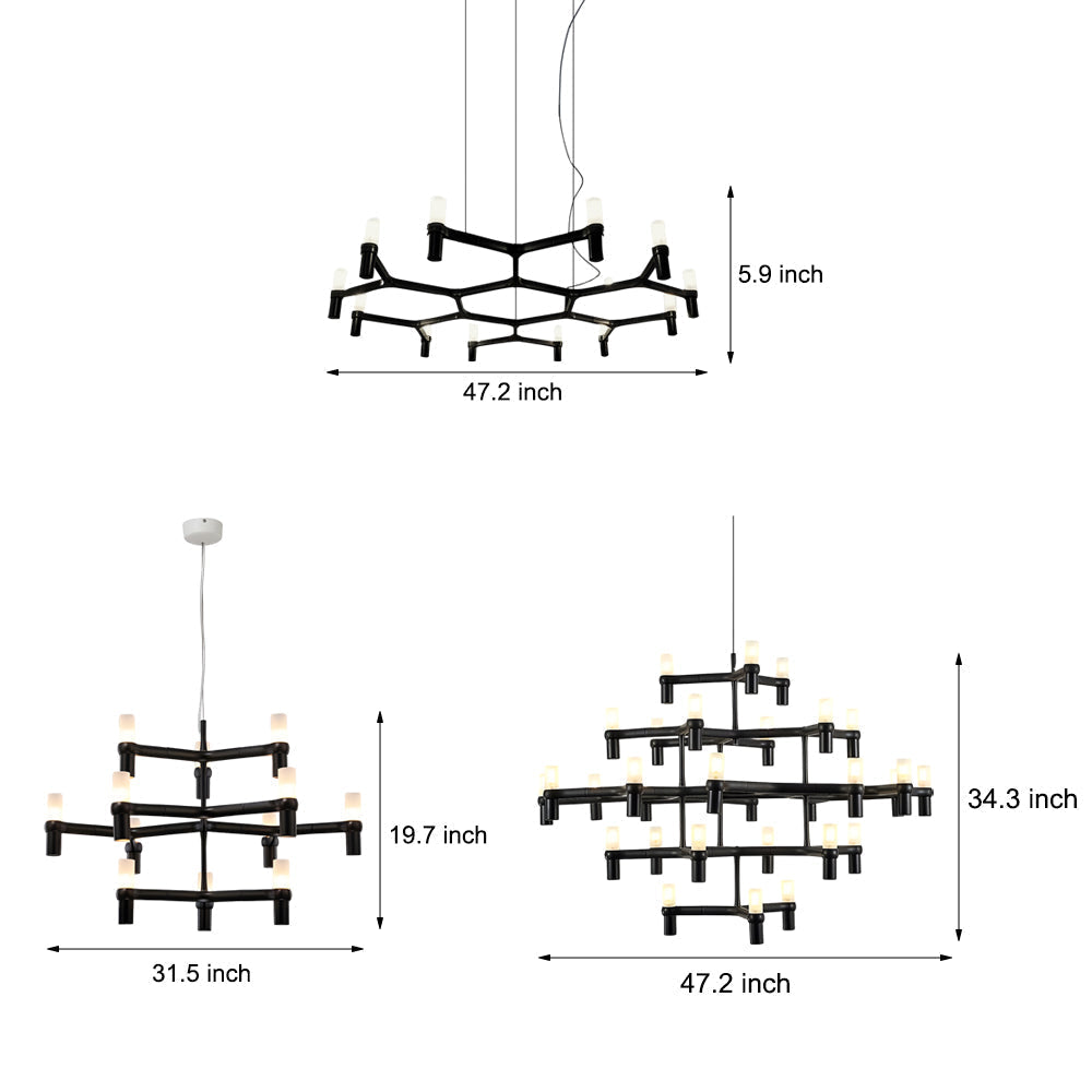 Modern Geometric LED Designer Pendant Light Nordic Special Shaped Aluminum Chandelier