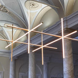 Modern Geometric LED Grid Pendant Light Contemporary Gold and Black Chandelier for Living Room