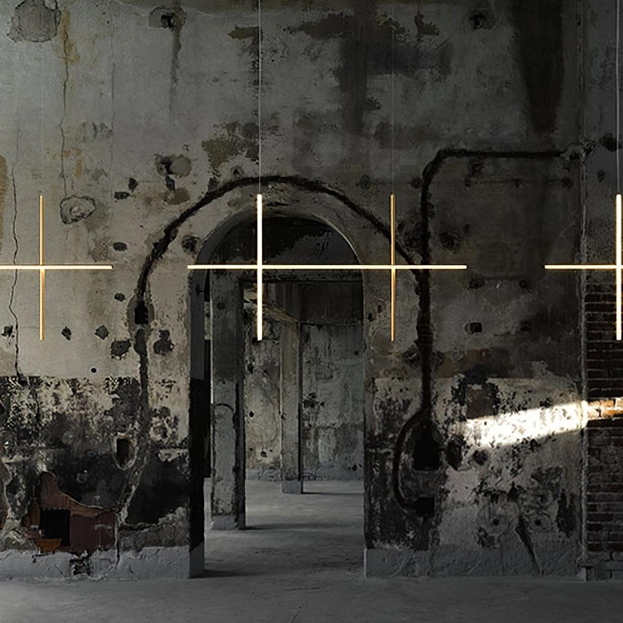 Modern Geometric LED Grid Pendant Light Contemporary Gold and Black Chandelier for Living Room