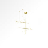 Modern Geometric LED Grid Pendant Light Contemporary Gold and Black Chandelier for Living Room