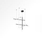Modern Geometric LED Grid Pendant Light Contemporary Gold and Black Chandelier for Living Room