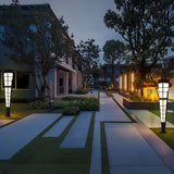 Modern Geometric LED Outdoor Post Light Stainless Steel Landscape Pathway Garden Lamp
