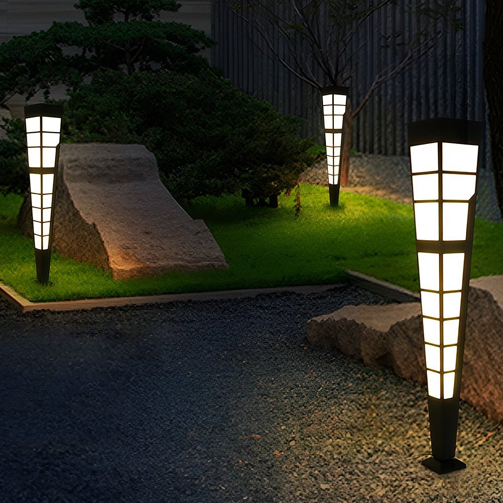 Modern Geometric LED Outdoor Post Light Stainless Steel Landscape Pathway Garden Lamp