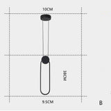 Modern Geometric LED Pendant Light Dimmable Black Hanging Lamp for Kitchen Island and Dining Room