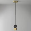 Modern Geometric LED Pendant Light Minimalist Brass and Black Hanging Fixture
