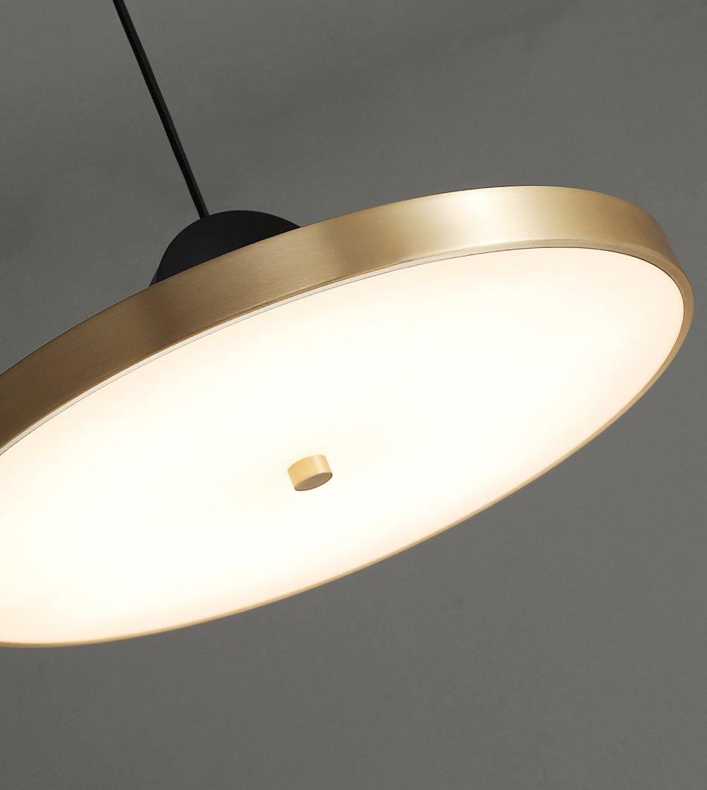 Modern Geometric LED Pendant Light Minimalist Brass and Black Hanging Fixture