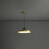 Modern Geometric LED Pendant Light Minimalist Brass and Black Hanging Fixture