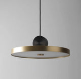 Modern Geometric LED Pendant Light Minimalist Brass and Black Hanging Fixture