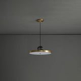 Modern Geometric LED Pendant Light Minimalist Brass and Black Hanging Fixture