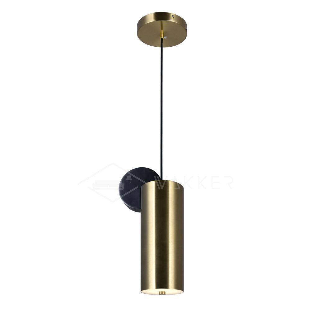 Modern Geometric LED Pendant Light Minimalist Brass and Black Hanging Fixture
