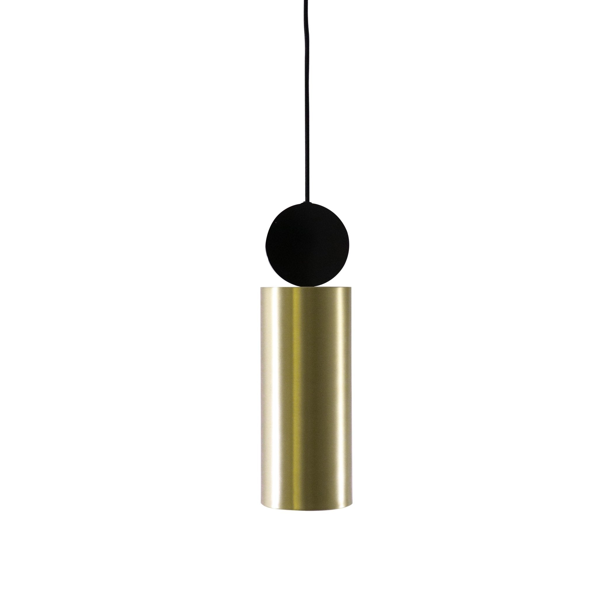 Modern Geometric LED Pendant Light Minimalist Brass and Black Hanging Fixture