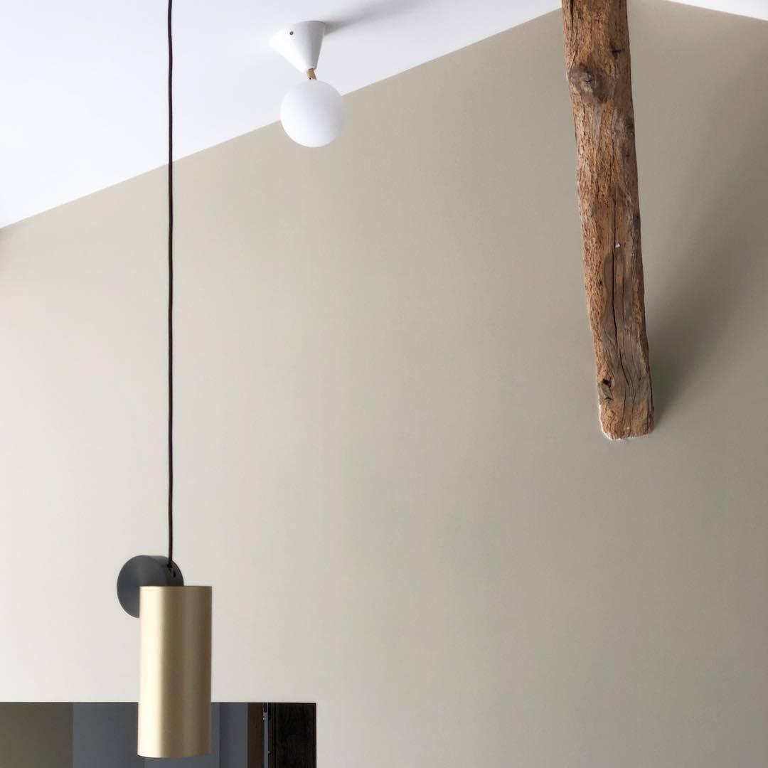 Modern Geometric LED Pendant Light Minimalist Brass and Black Hanging Fixture