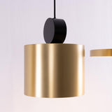 Modern Geometric LED Pendant Light Minimalist Brass and Black Hanging Fixture
