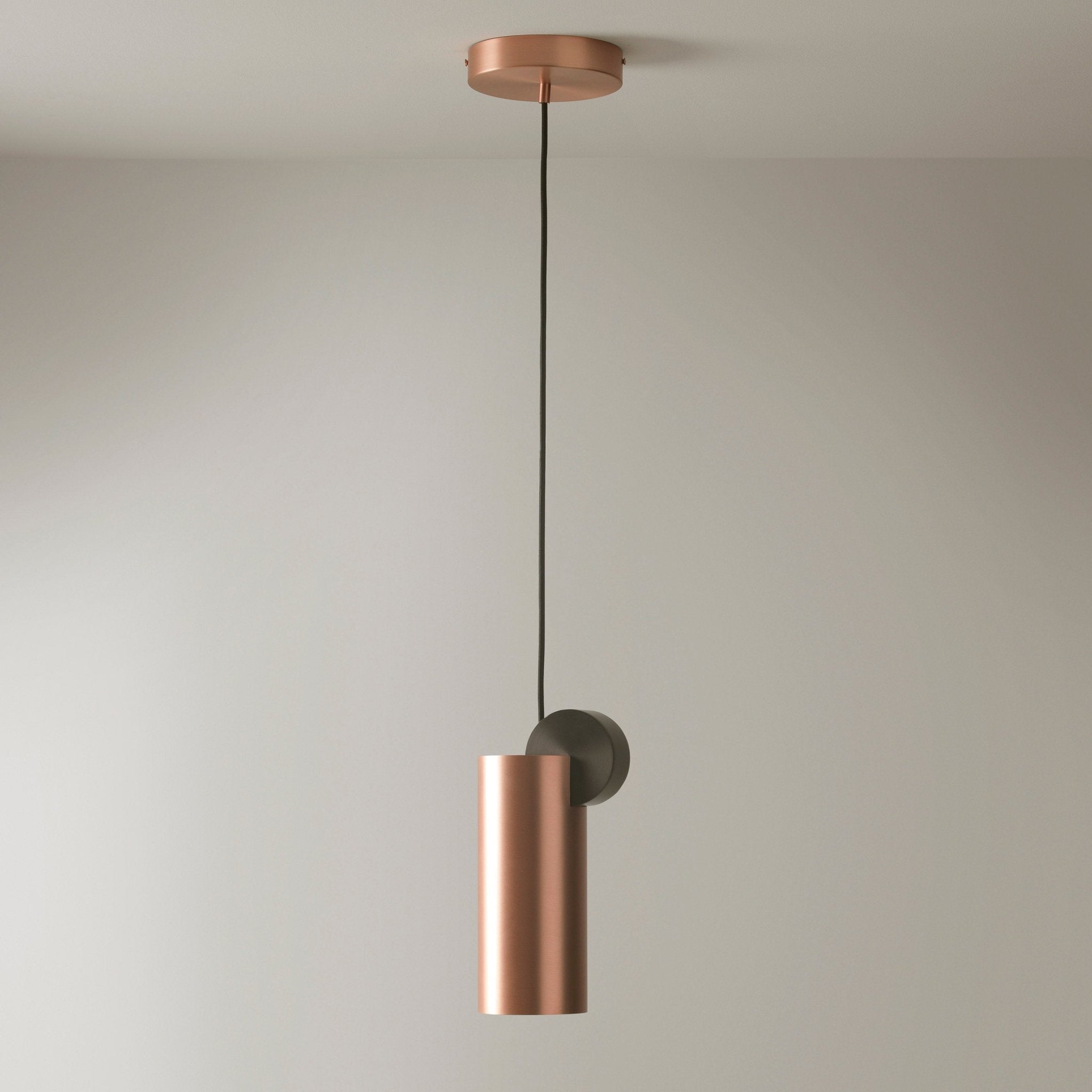 Modern Geometric LED Pendant Light Minimalist Brass and Black Hanging Fixture