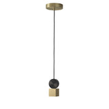 Modern Geometric LED Pendant Light Minimalist Brass and Black Hanging Fixture