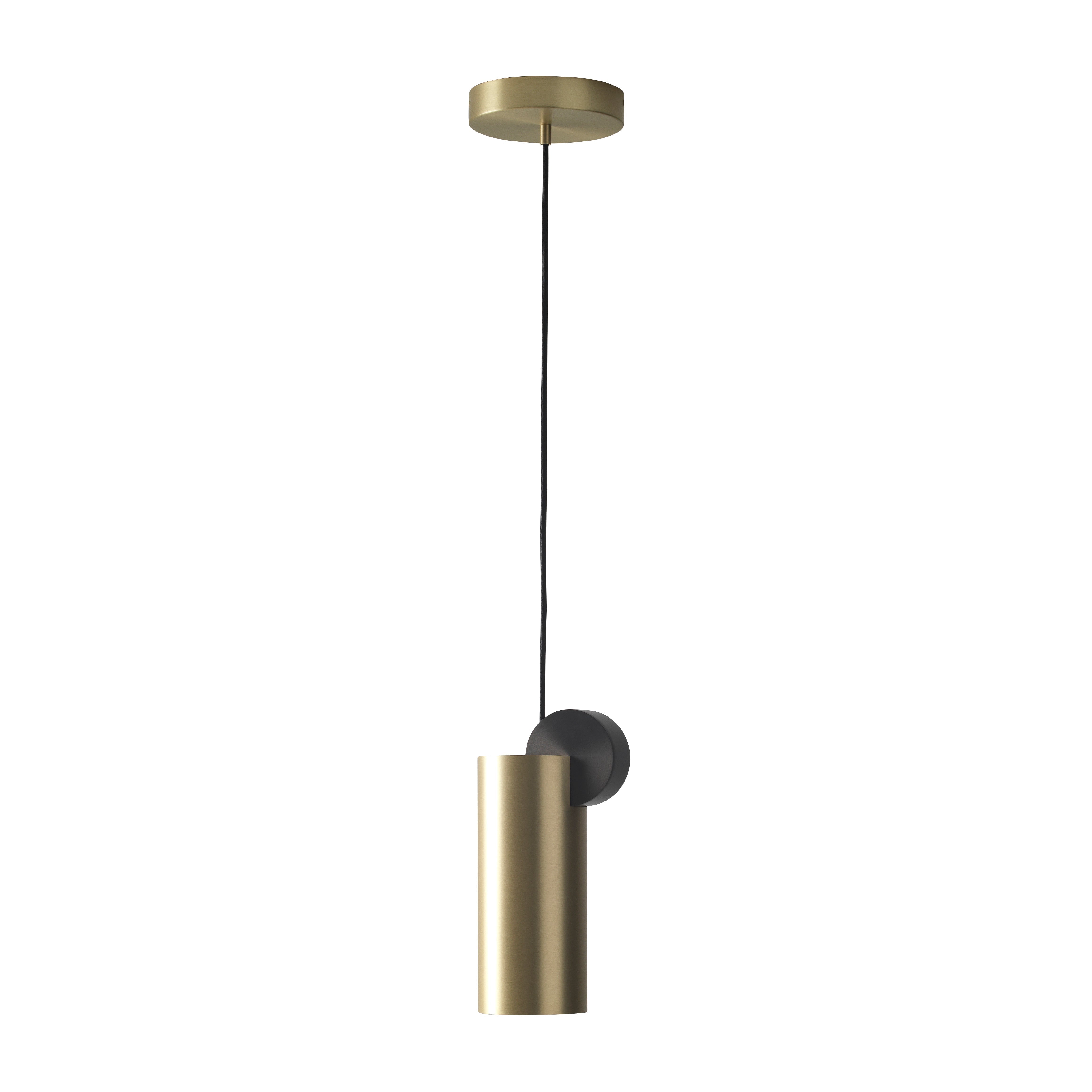 Modern Geometric LED Pendant Light Minimalist Brass and Black Hanging Fixture