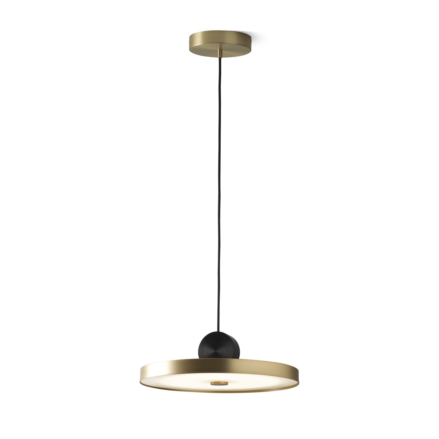 Modern Geometric LED Pendant Light Minimalist Brass and Black Hanging Fixture
