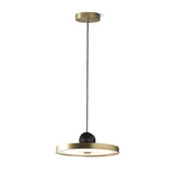 Modern Geometric LED Pendant Light Minimalist Brass and Black Hanging Fixture