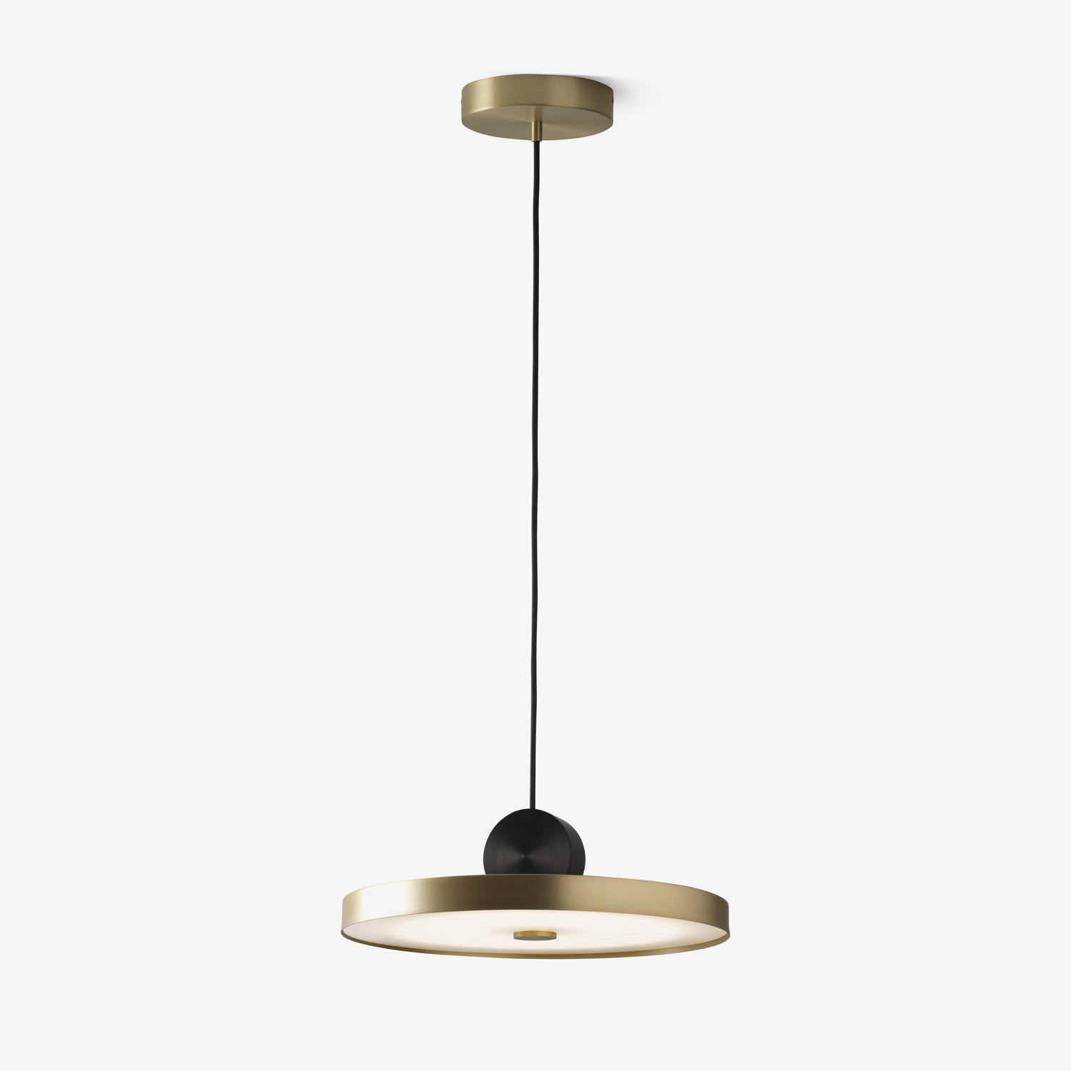 Modern Geometric LED Pendant Light Minimalist Brass and Black Hanging Fixture