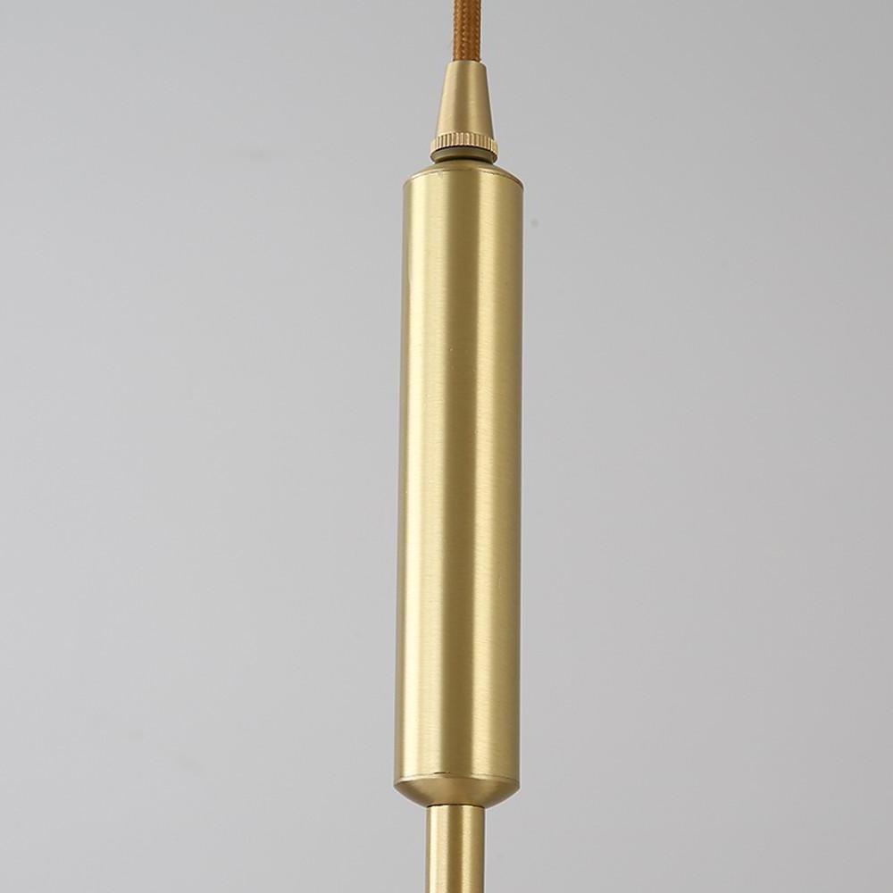 Modern Geometric LED Pendant Light with Brass Finish and Rounded Square Acrylic Shade