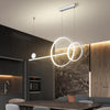 Modern Geometric LED Pendant Lighting with Circle and Linear Design for Kitchen Island
