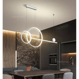 Modern Geometric LED Pendant Lighting with Circle and Linear Design for Kitchen Island