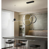 Modern Geometric LED Pendant Lighting with Circle and Linear Design for Kitchen Island