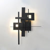 Modern Geometric LED Planar Wall Lamp Abstract Design Matte Black Sconce