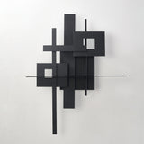 Modern Geometric LED Planar Wall Lamp Abstract Design Matte Black Sconce