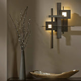 Modern Geometric LED Planar Wall Lamp Abstract Design Matte Black Sconce