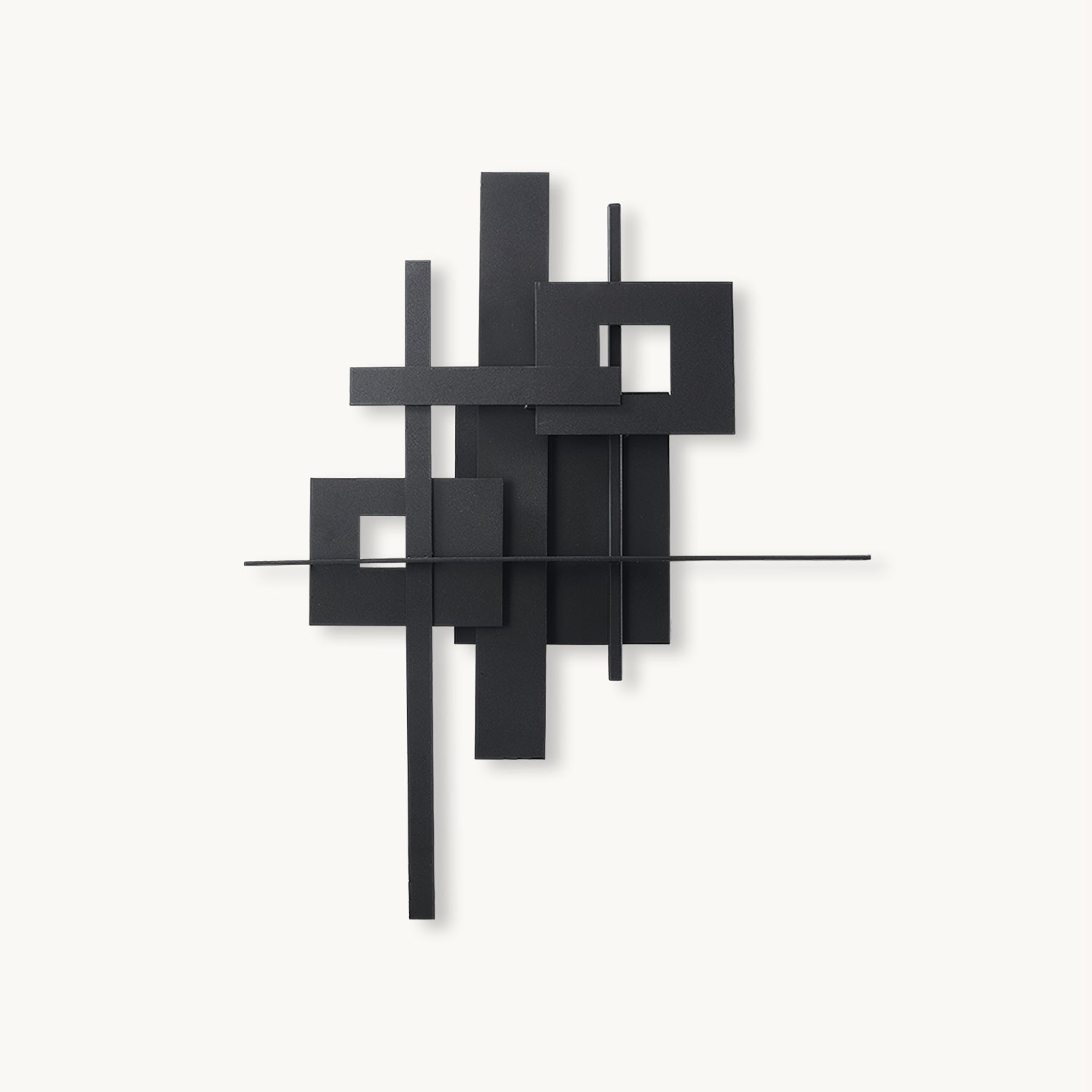 Modern Geometric LED Planar Wall Lamp Abstract Design Matte Black Sconce