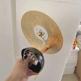 Modern Geometric LED Wall Sconce Minimalist Disk Design Set of Two Gold and Black Indoor Light Fixture