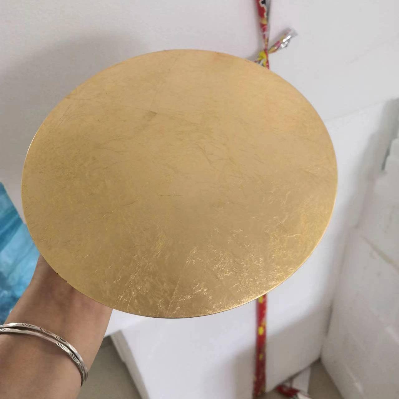 Modern Geometric LED Wall Sconce Minimalist Disk Design Set of Two Gold and Black Indoor Light Fixture