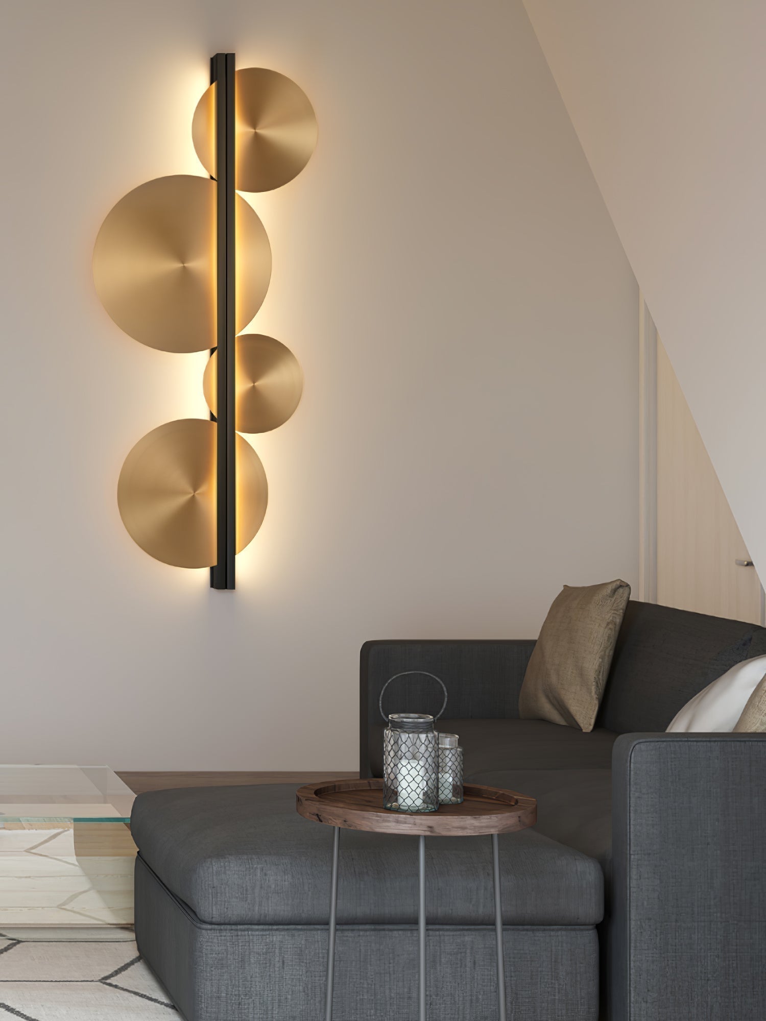 Modern Geometric LED Wall Sconce Strate Stainless Steel Bracket Lamp