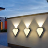 Modern Geometric LED Waterproof Outdoor Wall Sconce Black Exterior Porch Light for Garden and Entryway