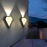 Modern Geometric LED Waterproof Outdoor Wall Sconce Black Exterior Porch Light for Garden and Entryway