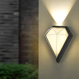 Modern Geometric LED Waterproof Outdoor Wall Sconce Black Exterior Porch Light for Garden and Entryway