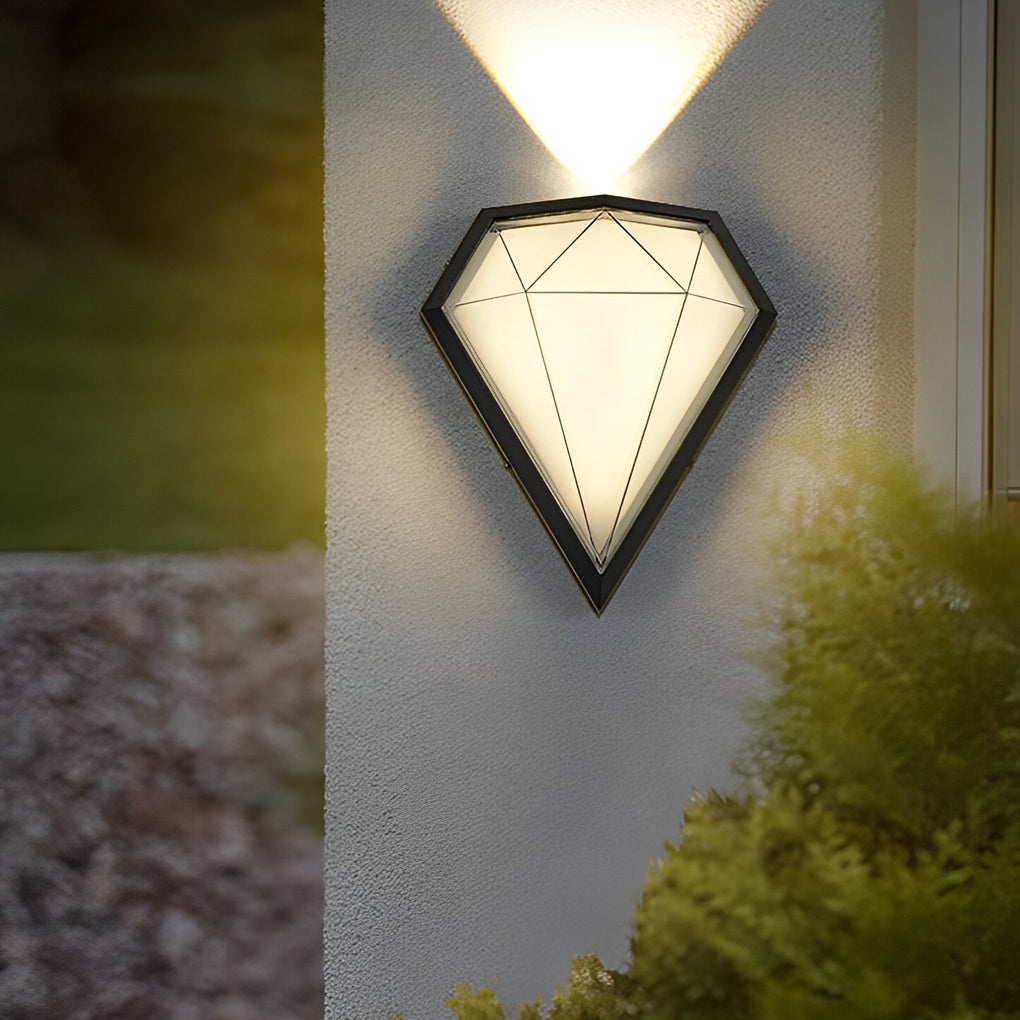 Modern Geometric LED Waterproof Outdoor Wall Sconce Black Exterior Porch Light for Garden and Entryway