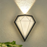 Modern Geometric LED Waterproof Outdoor Wall Sconce Black Exterior Porch Light for Garden and Entryway