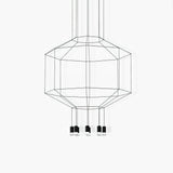 Modern Geometric LED Wire Pendant Lamp Contemporary Black Chandelier Lighting