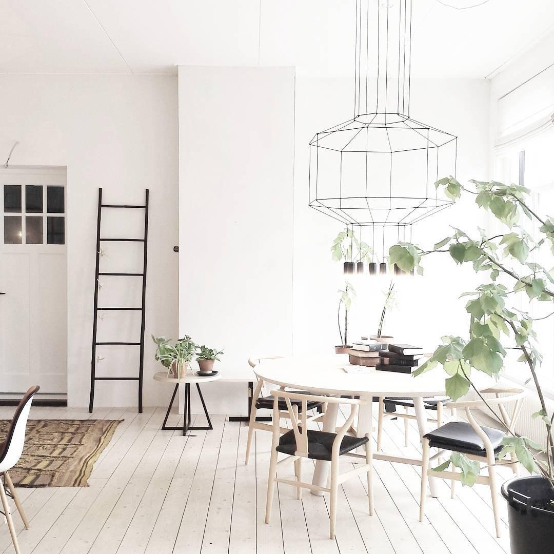 Modern Geometric LED Wire Pendant Lamp Contemporary Black Chandelier Lighting