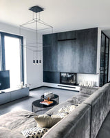 Modern Geometric LED Wire Pendant Lamp Contemporary Black Chandelier Lighting